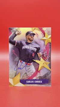 a baseball card with a baseball player on it